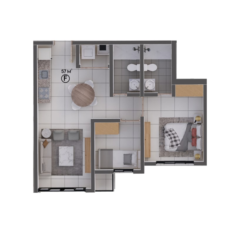 Modern layout two-bedroom apartment open kitchen balcony Don Bosco PH Parque Las Acacias Panama