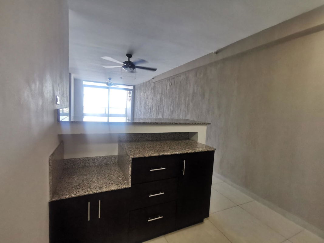 Balcony with glass rail and safety net panoramic ocean and city views PH Vista Park Panama