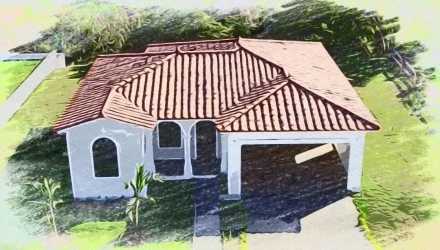 Mediterranean style house design aerial in Hacienda Pacifica San Carlos Panama