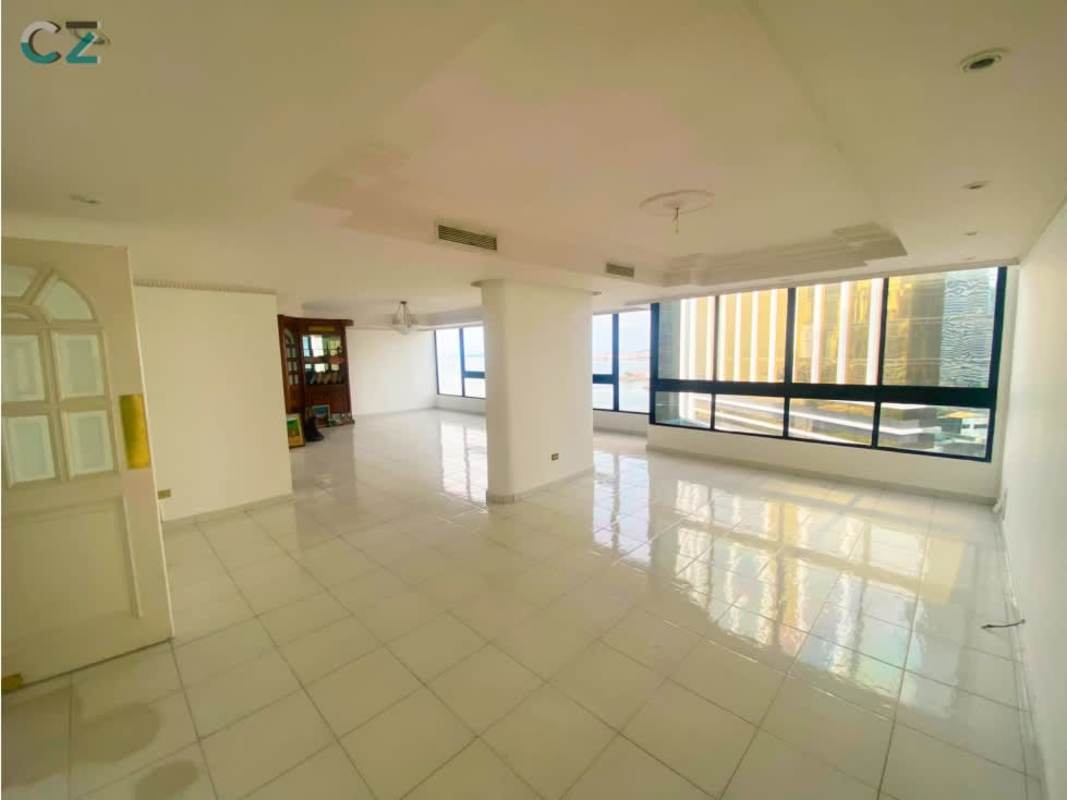 Open spacious living-dining area with panoramic city and ocean views PH Costa del Mar Panama City