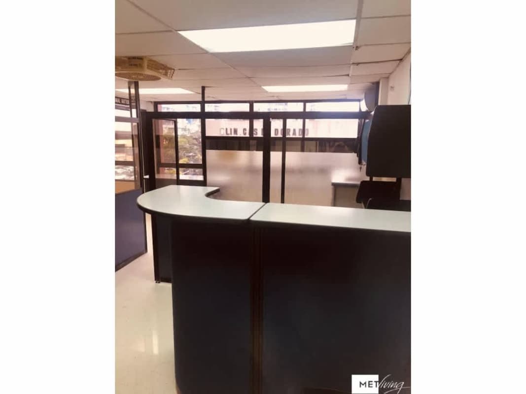 Office cubicle with glass partitions and reception counter in El Dorado Panama