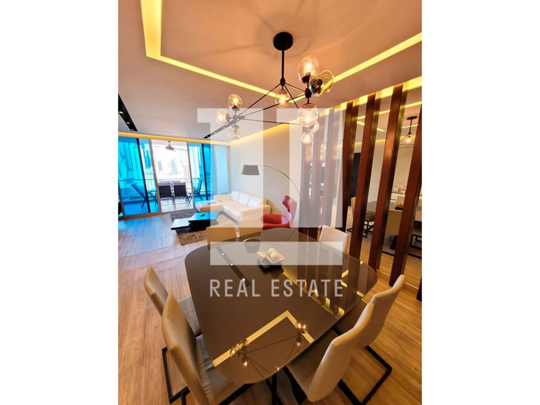 Spacious living room with skyline views floor-to-ceiling windows PH Destiny Panama City