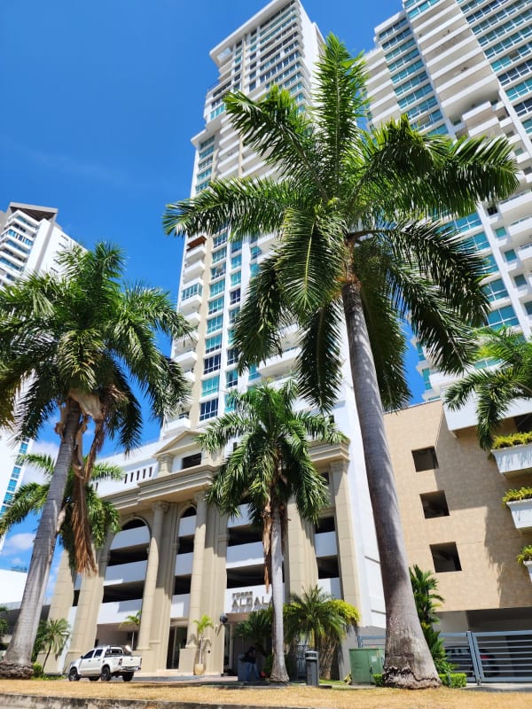 Spacious lobby with marble floors modern seating PH Alcalá Costa del Este Panama