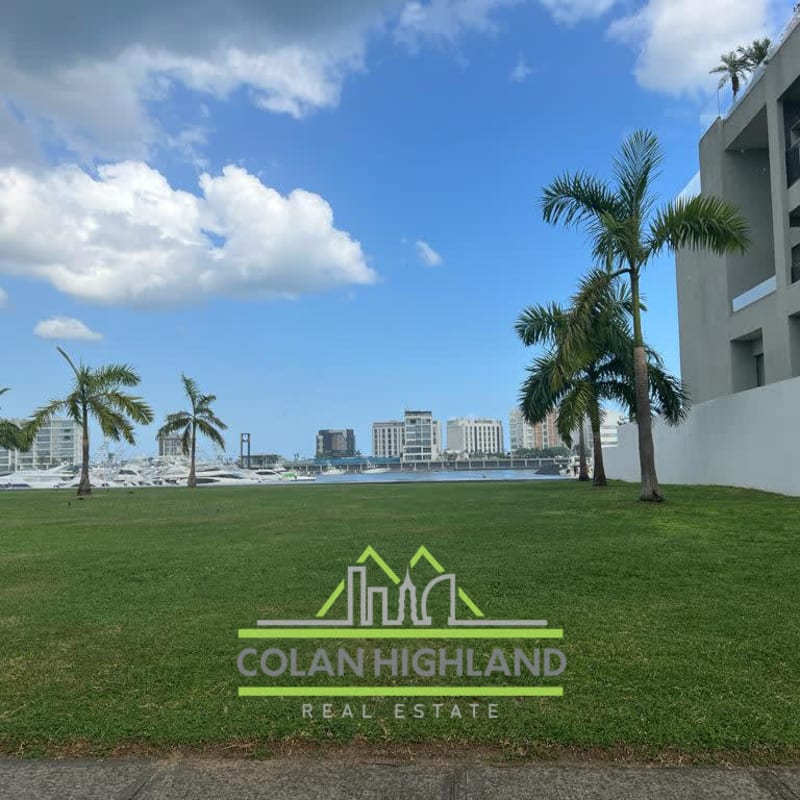 Stunning skyline view of Panama City from Ocean Reef waterfront lot for sale
