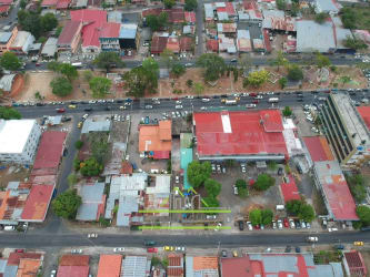 Overview of commercial development land site in La Chorrera downtown commercial area