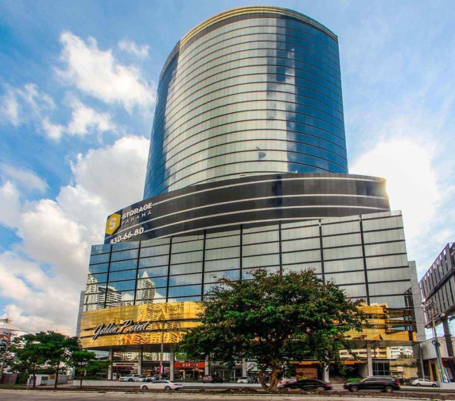 Modern commercial tower glass facade PH Golden Point El Dorado Panama City