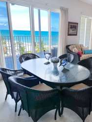 Modern kitchen stainless steel appliances granite countertops Nueva Gorgona beachfront condo