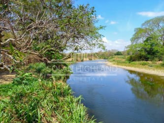 Lush riverbank and water view Los Olivos Tonosí Pedasí Panama