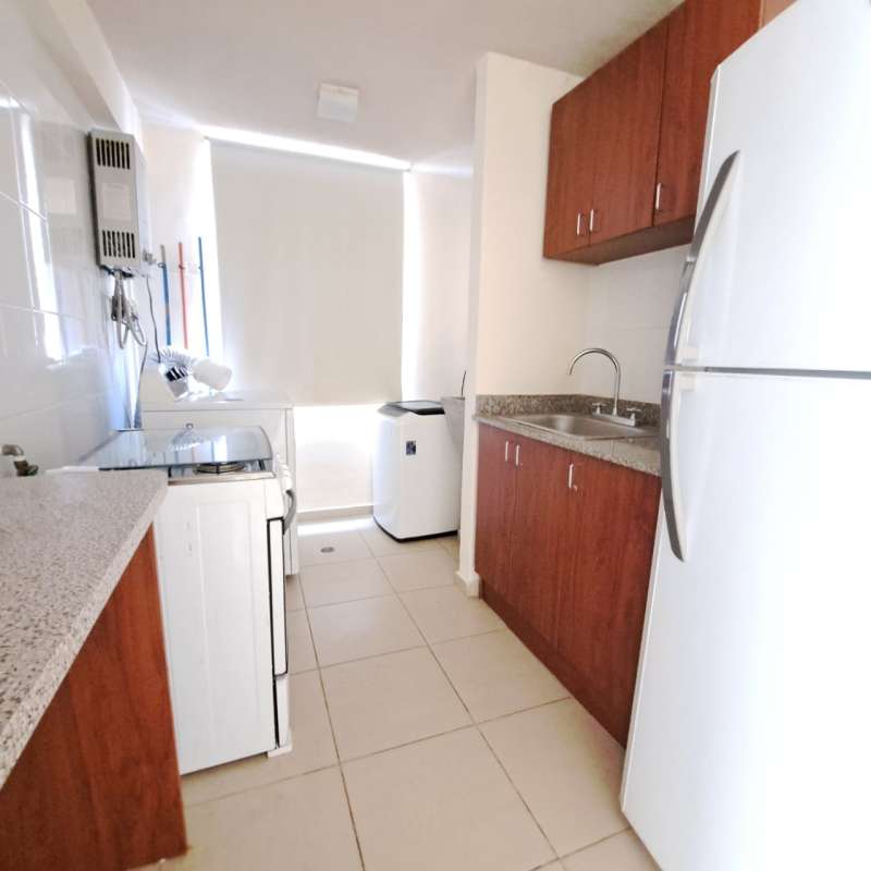 Compact bathroom with walk-in shower, mosaic tile, vanity sink in PH Mystic Village Panama