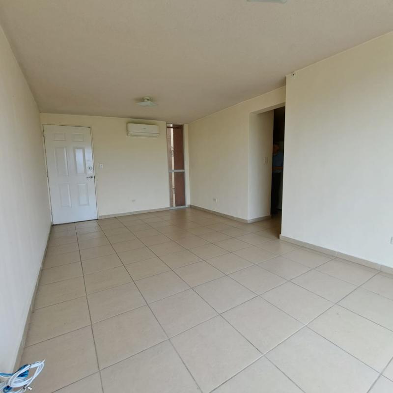 Bright living room with ceramic tile floors, AC unit PH Mystic Village Panama
