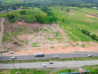 Aerial photo cleared land parcel with highway access for commercial industrial development Capira Panama