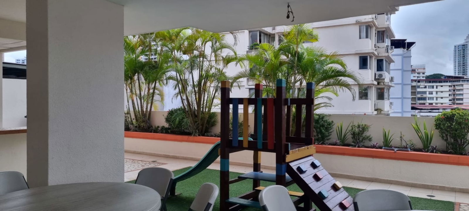 Children's play area with landscaping in terrace of PH Mandalay El Cangrejo Panama