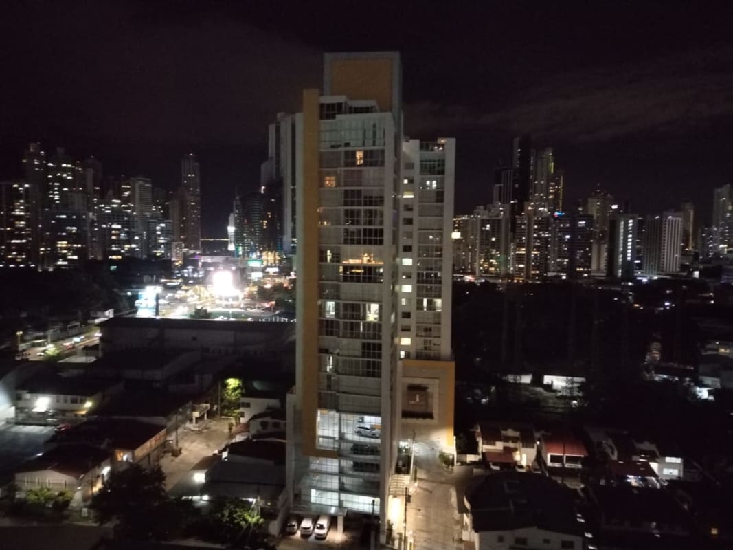 Panama City night skyline from balcony PH San Francisco