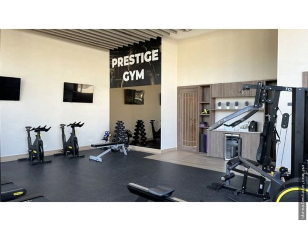 Fully equipped fitness center with cardio and weights in PH Prestige Bella Vista Panama