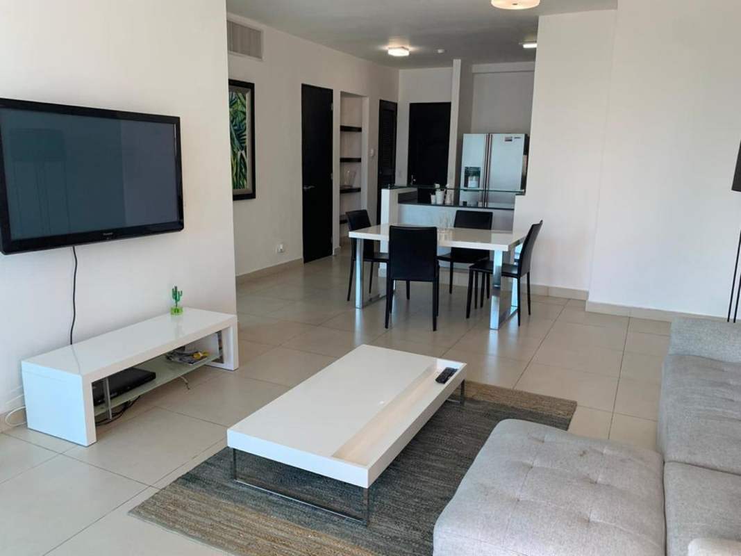 Stylish furnished open living and dining area with access to private balcony PH Destiny Panama