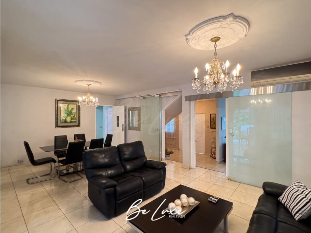 Outdoor pool with slide and gazebo in luxury residential house La Loma Hato Pintado Panama City