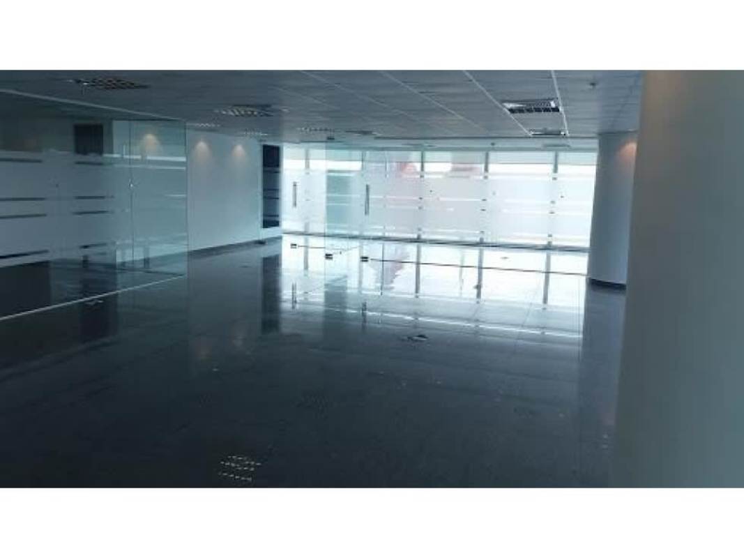 Corner office with city skyline panoramic view glass walls Oceania Business Plaza Panama