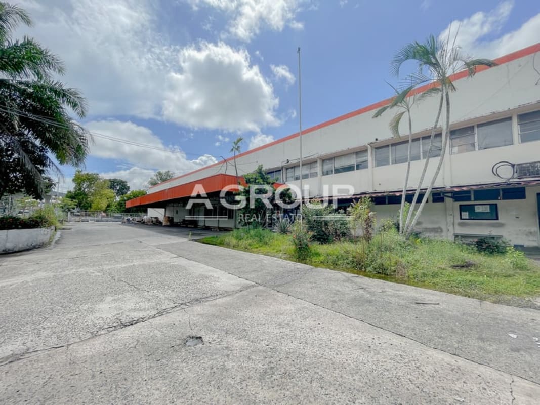 Exterior view industrial warehouse with loading area parking in Milla 8 Panama City