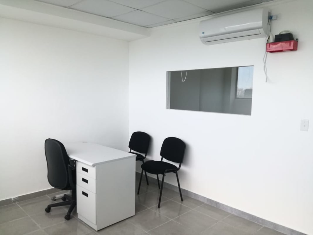 Cozy office with chairs desk AC tiled floor in The Century Tower Panama City
