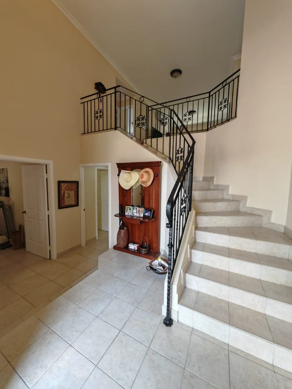 Aerial showing Costa Azul neighborhood with soccer and basketball courts near family homes Costa del Este