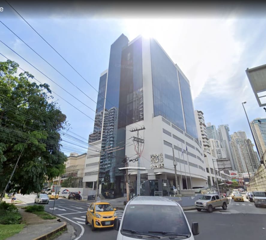 PH RBS Tower modern glass facade office building in Punta Paitilla Panama City
