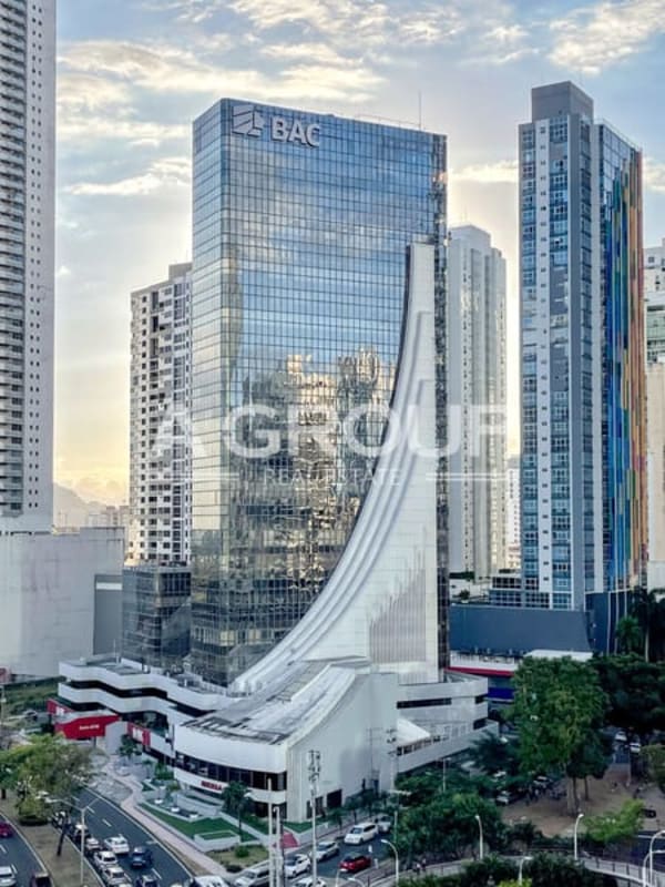 Stunning panoramic Pacific Ocean and marina views from full floor office PH BAC Avenida Balboa Panama