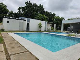 Furnished modern kitchen porcelain floors in Las Lajas house for rent Capira