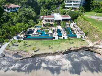 Infinity pools with ocean views in lush beachfront Punta Caelo community San Carlos Panama