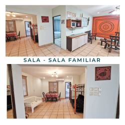 Family room with dining bunk bed open layout Aguadulce Panama house