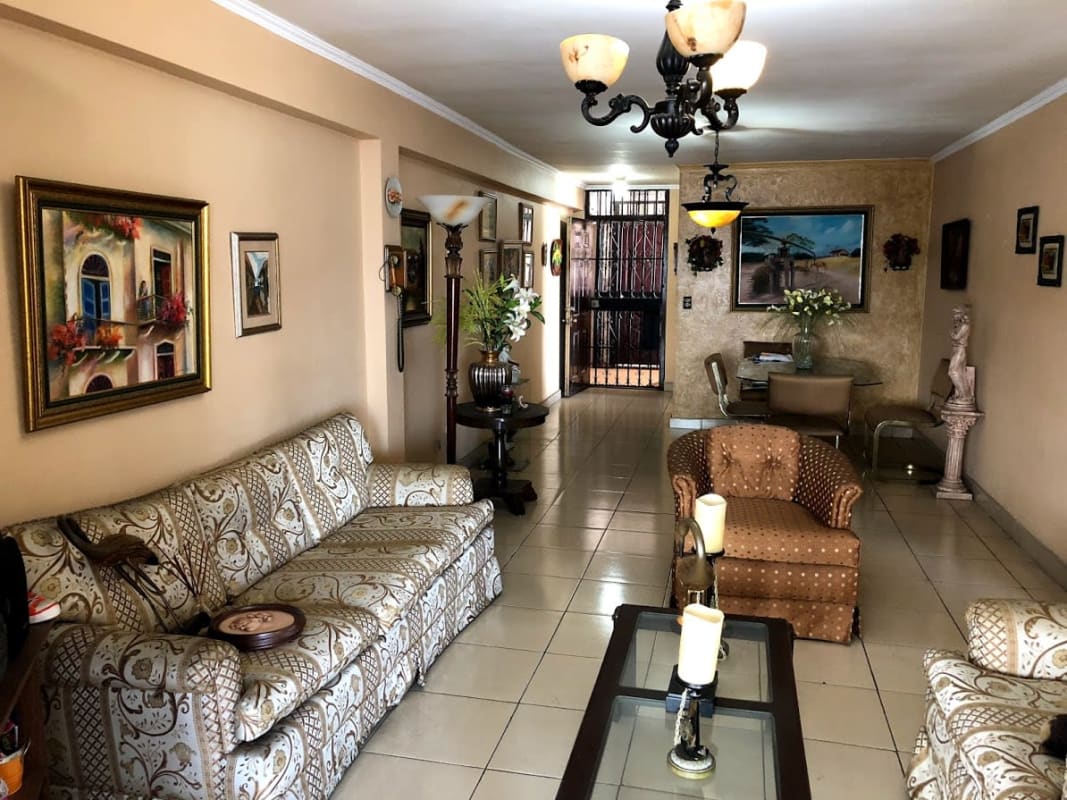 Apartment interior with open living dining space tile floor PH Los Mellizos Panama