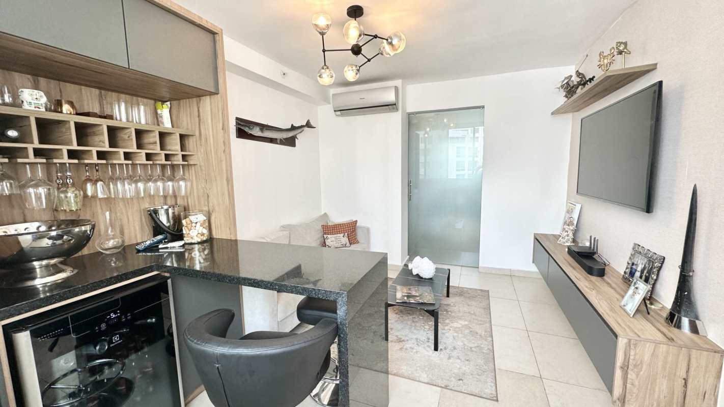 Elegant marble lobby with concierge reception PH Lumiere Costa del Este Panama