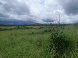 Partially developed farmland with irrigation pipes for crops at Calobre Veraguas Panama