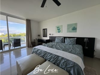 Compact modern kitchen with granite countertop and appliances Playa Blanca Panama