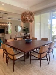 Spacious dining room with wooden table open concept Buenaventura Peninsula luxury villa