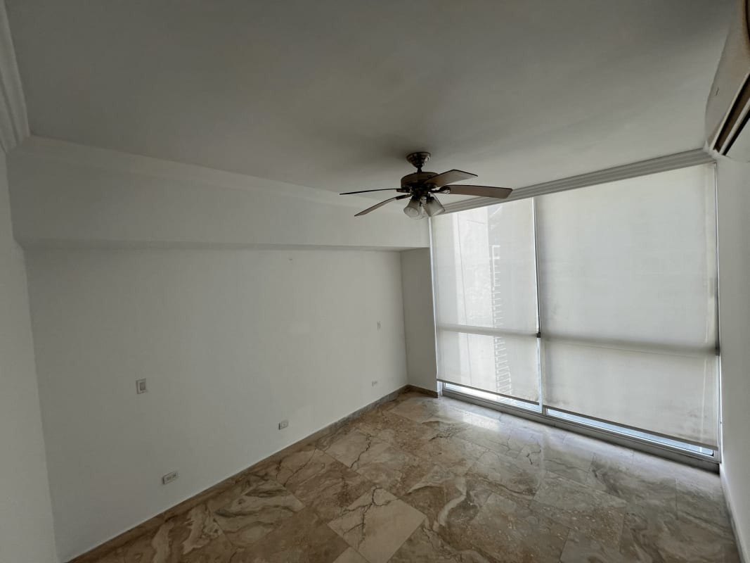 Large terrace balcony overlooking Panama skyline and Pacific Ocean at PH Aquamare Punta Pacifica