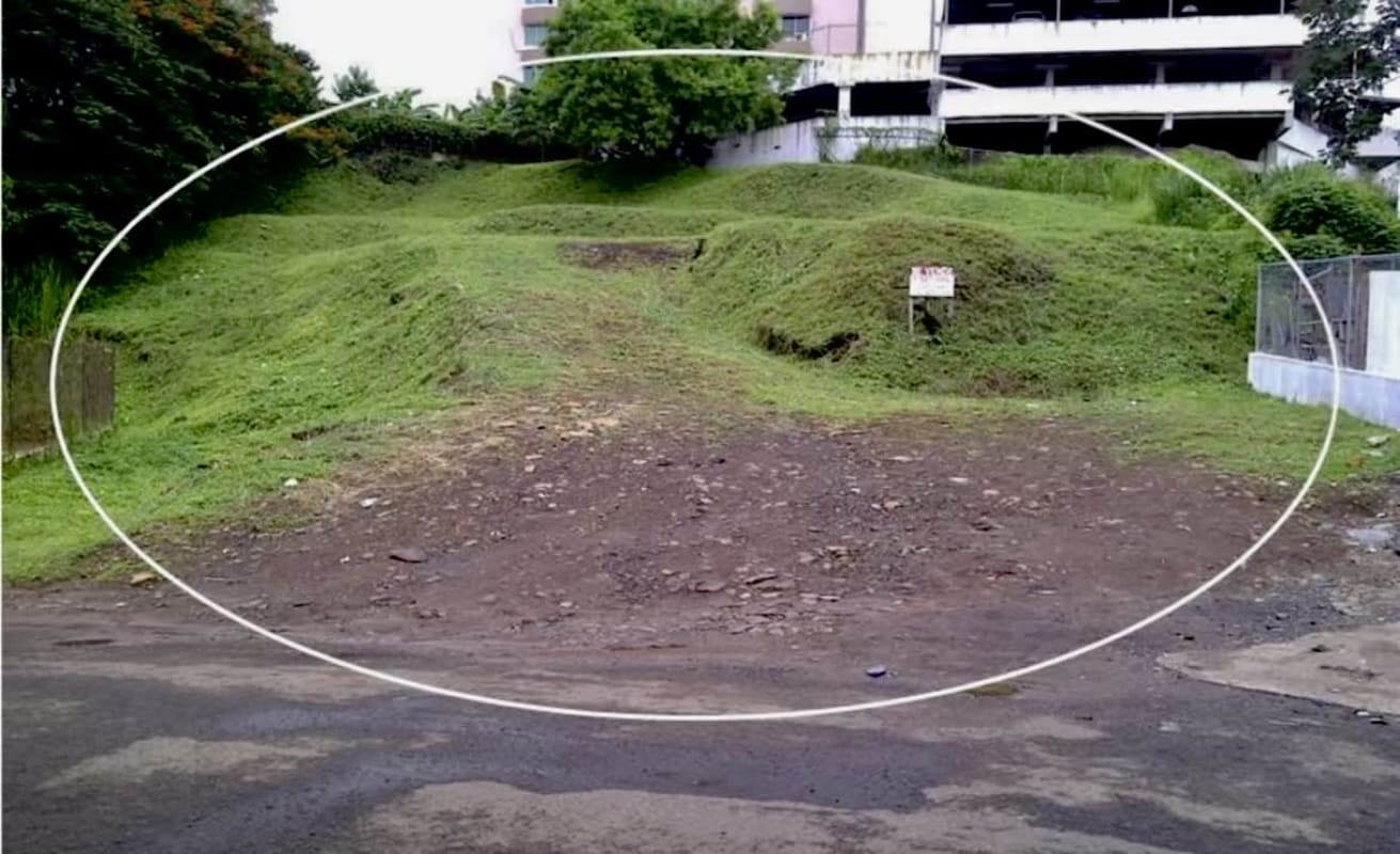 Vacant grassy hillside lot suitable for residential tower development in Pedregal near Tocumen