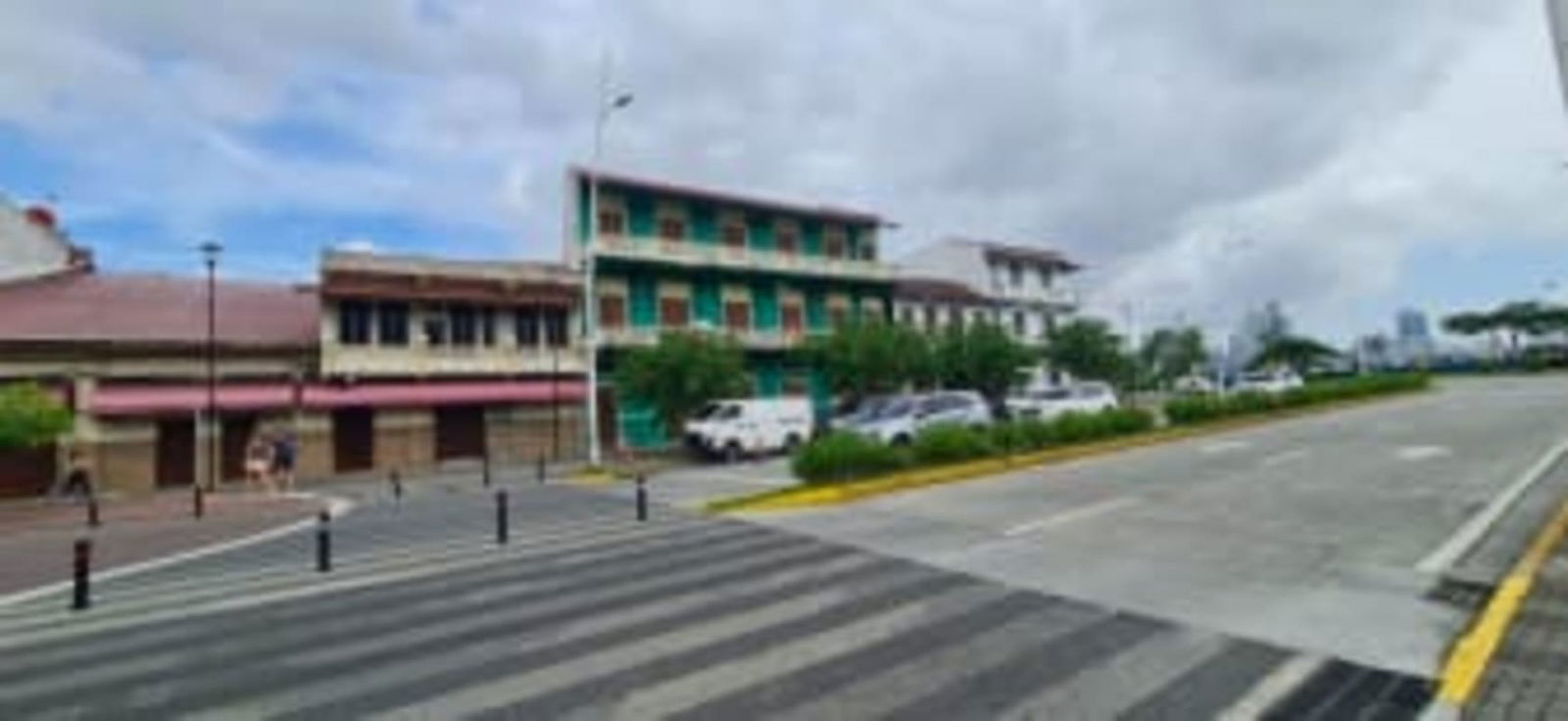 Colonial mixed-use buildings with balconies Panama City Casco Viejo