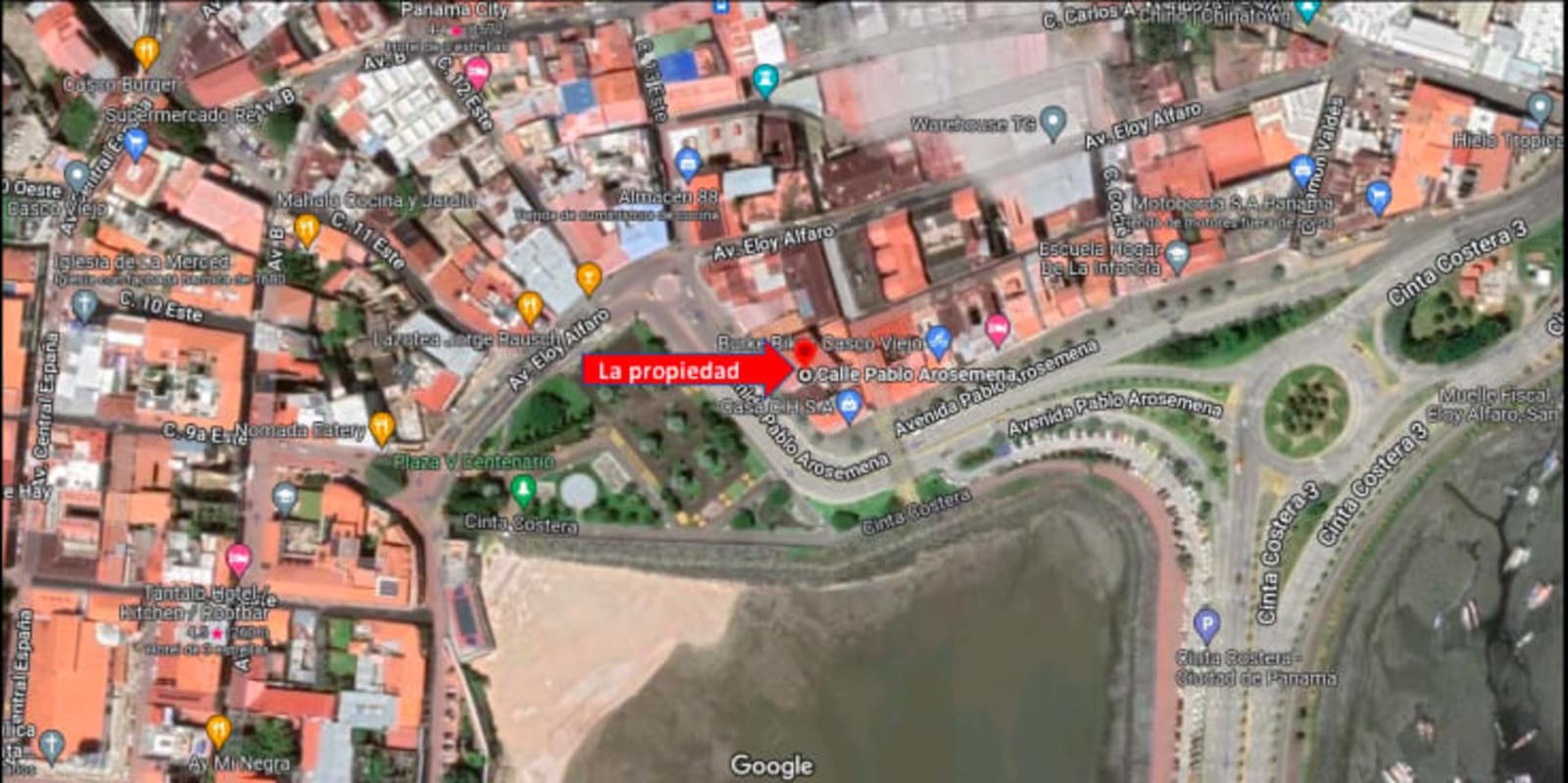 Architectural drawing section view of multi-level colonial building Casco Viejo Panama