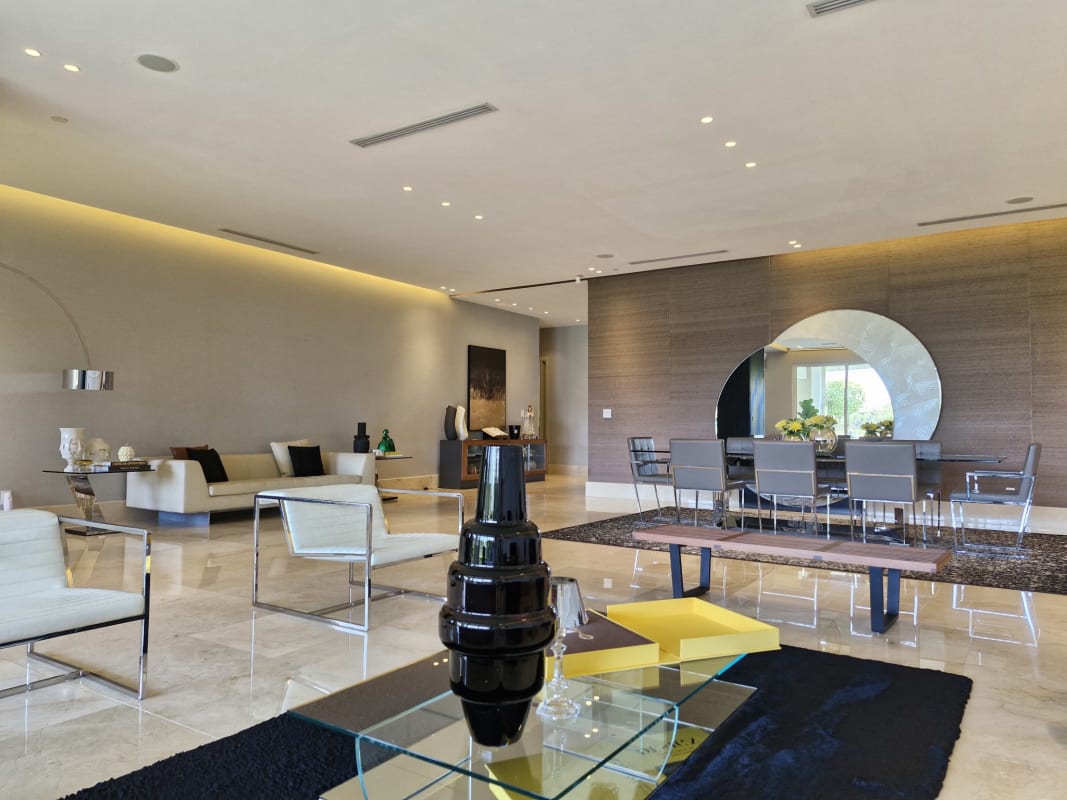 Luxury Italian Scavolini kitchen with Wolf appliances marble floor in The Reserve Santa María Panama