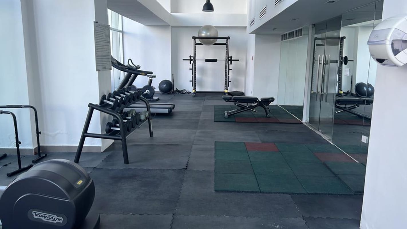 Fully equipped gym with cardio and weights in PH Lumiere Costa del Este Panama