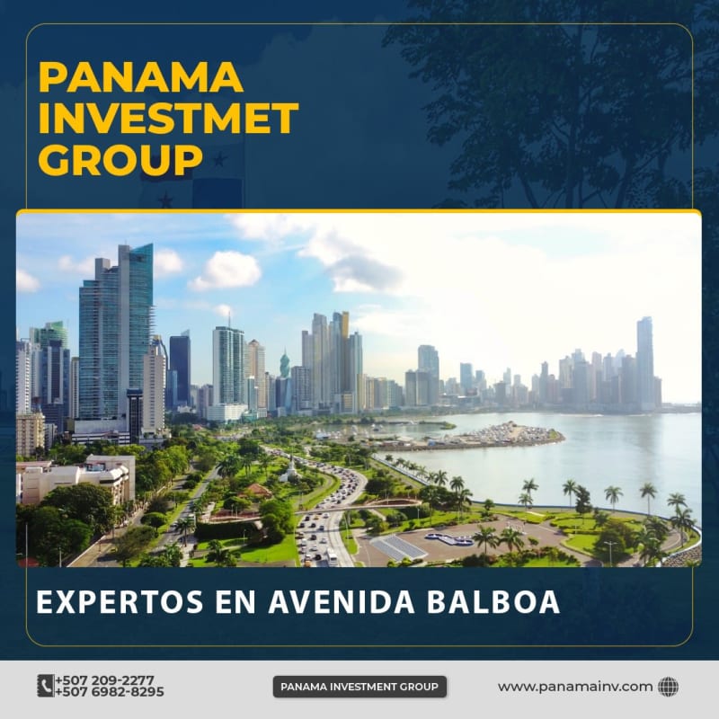 Costa del Este skyline with ocean views luxury residential skyscrapers Panama.