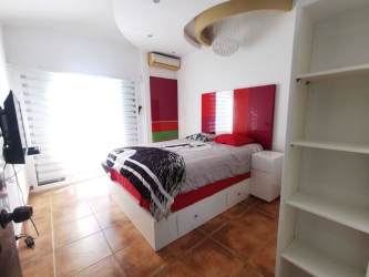 Equipped kitchen with appliances for furnished beach rental house in Playa Blanca Panama