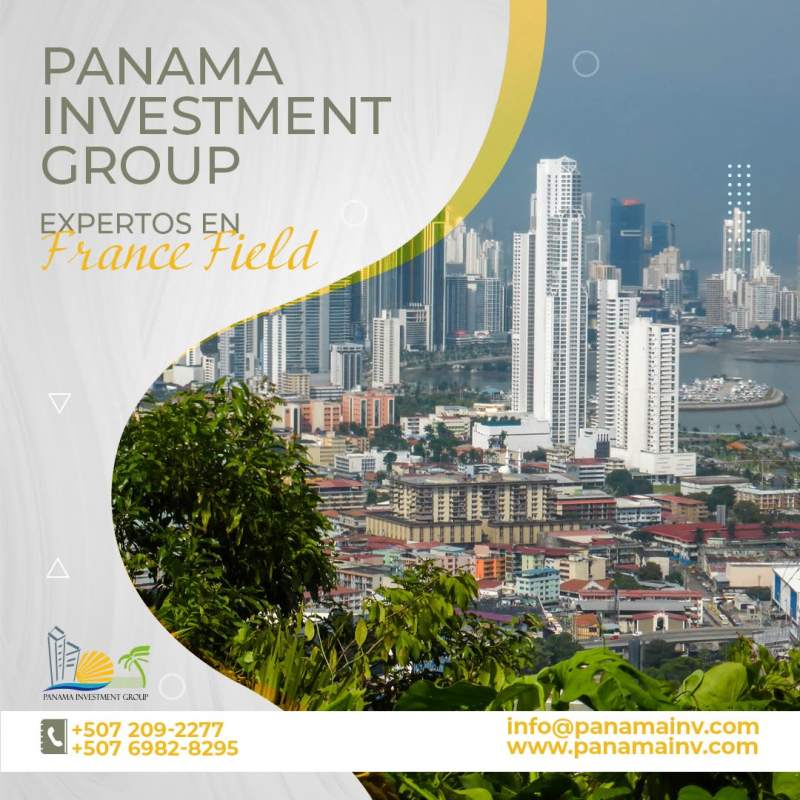 Tall modern skyscrapers along oceanfront Punta Paitilla in Panama City at sunset