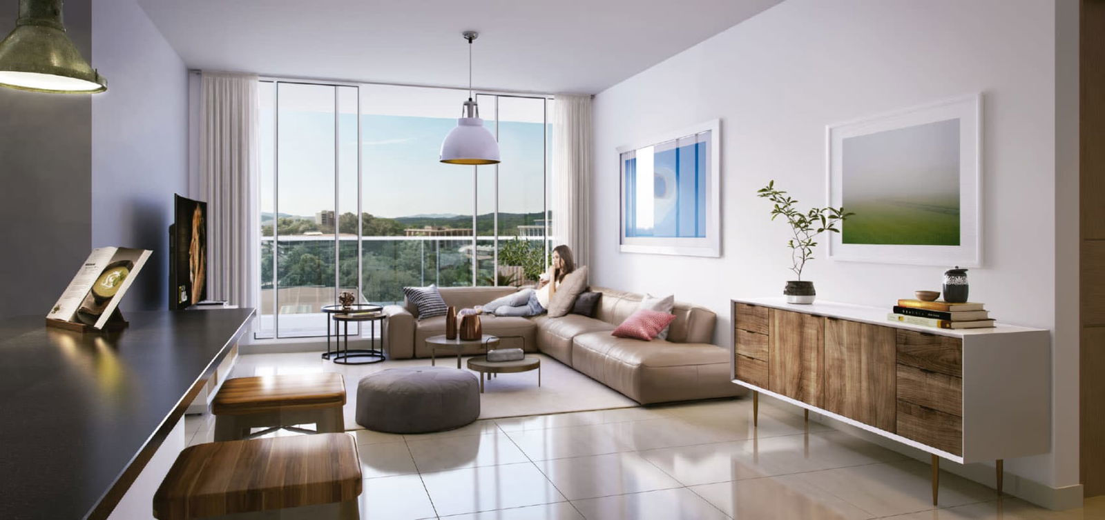 Children's playground on rooftop terrace with skyline view PH Van Gogh El Cangrejo Panama City