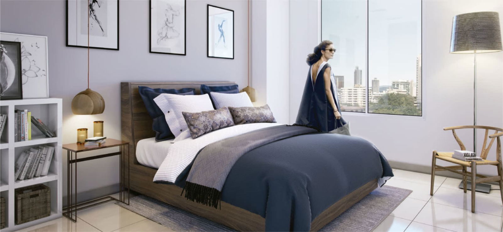 Night skyline view from PH Van Gogh apartment balcony in El Cangrejo Panama City