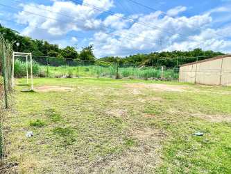 Fenced backyard with grass storage shed Villa Dorada Arraiján Panama Oeste