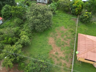 Green fenced residential lot with trees in Guararé Los Santos Panama for sale