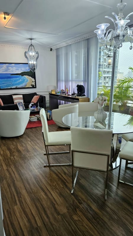 Kitchen with granite countertops, stainless appliances in Luxor Towers El Cangrejo Panama