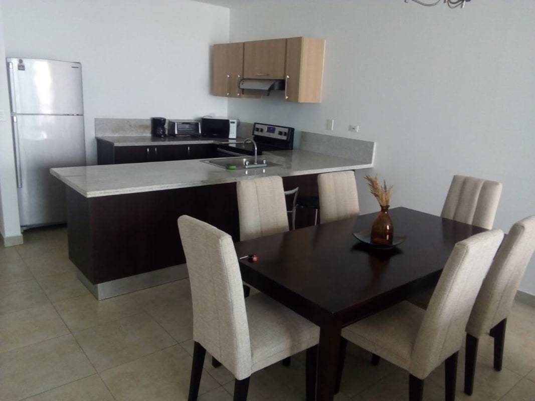 Half bathroom with modern sink and vanity in PH H2O On The Ocean Panama City