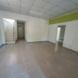 Front view two-level white house with balcony in El Caño Natá Coclé near Penonomé Panama